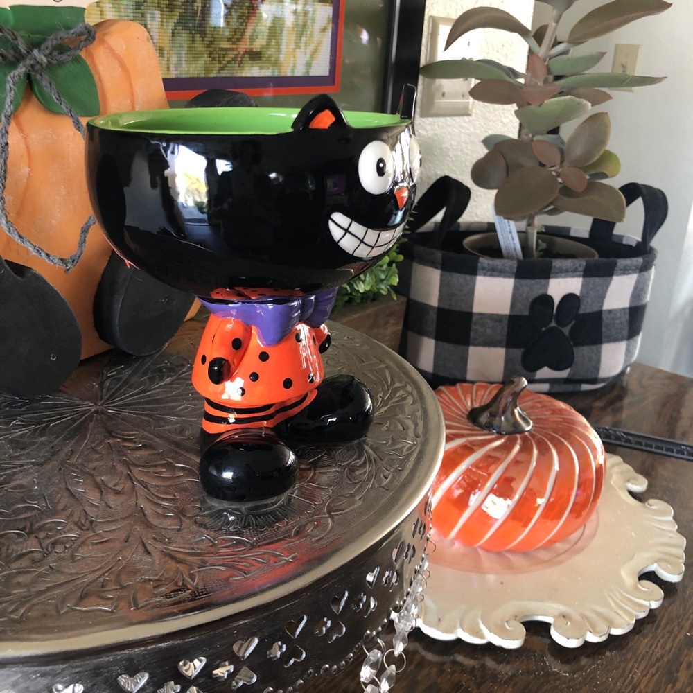 Halloween Black Cat Candy Bowl Dish Beer Mug - Picture 15 of 16